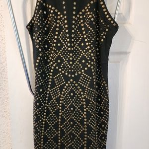 Sparkle and Fade Black Studded  Fitted Dress